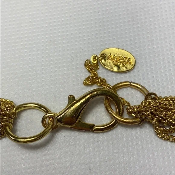 Amrita Singh layered amber color stone necklace - Picture 3 of 4